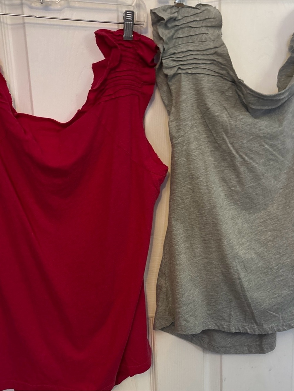 Anthropologie Y2K 2 bundle CLIMBING LADDER Runched Jersey L XL red grey RN66170